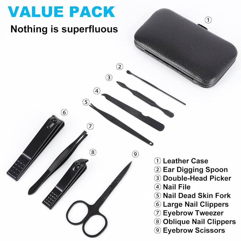 ONEHERE 8 PCS Nail Clippers, Premium Manicure Set, Professional Grooming Gift Kit, Pedicure Kit, Facial, Hand, Foot, Cuticle Nail Care Tools, Fingernail Clippers with Luxurious Portable Travel Case - Image 3